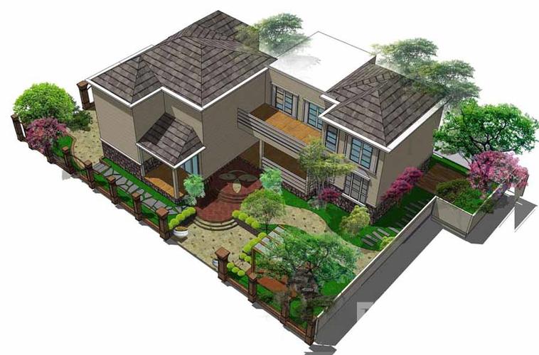 别墅花园设计效果图欣赏一席惬意的安居窝